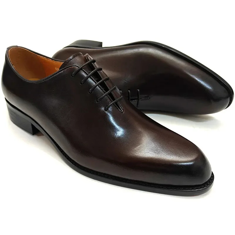 Leather Work Oxfords - 男性用手作りオックスフォードレザーシューズ,仕事やビジネス用の快適な靴,レース付き,高品質