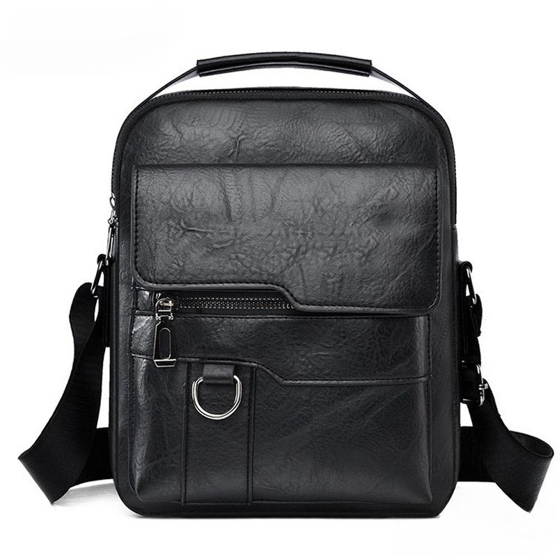 Leather Work Bag Laptop - ホットファッション韓国スタイルメンズカジュアルショルダーバッグ多層頑丈なキャンバスサッチェルPUレザービジネスクロスボディバッグ仕事用