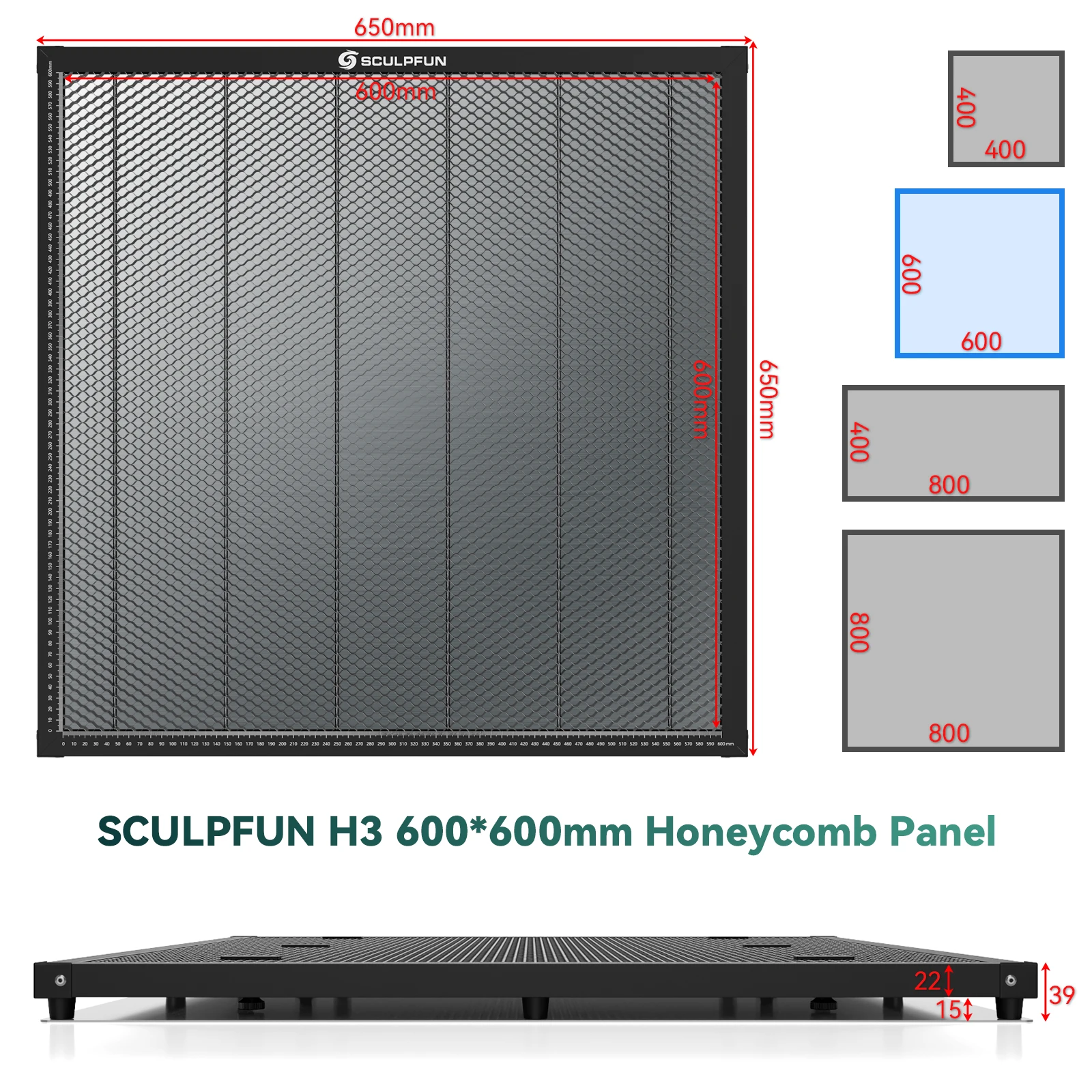 Leather Workbench - SCULPFUN 600x600mm ハニカムパネルワークベンチ ダイオード CO2 レーザー彫刻機に最適