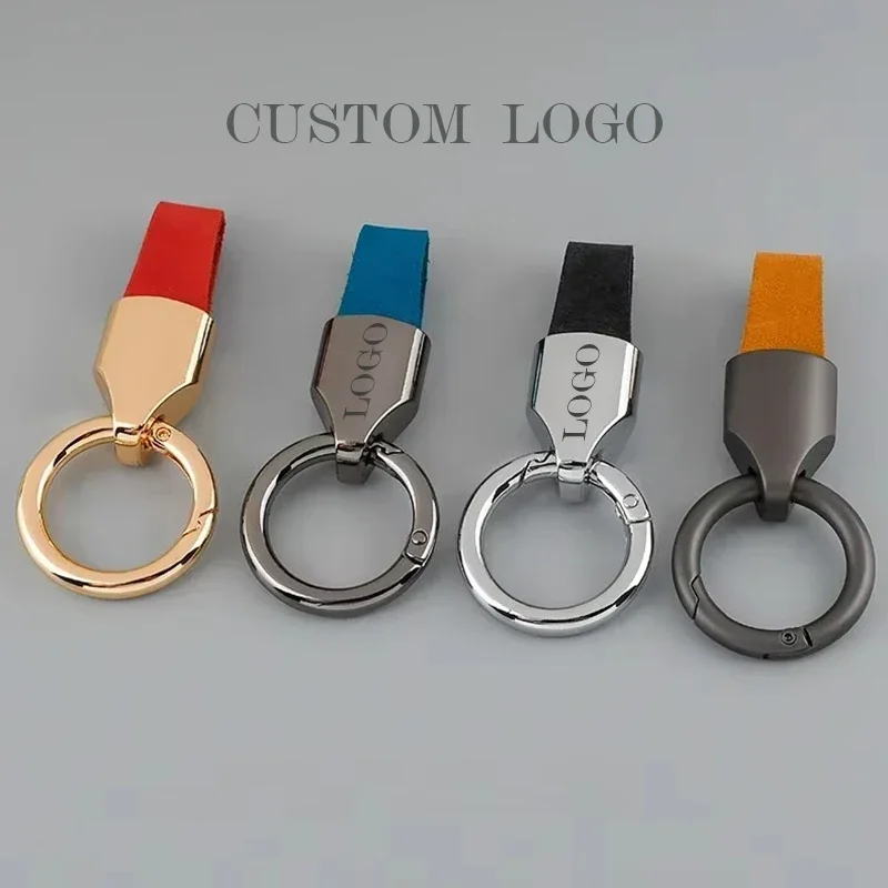 Leatherwork Keychain - レトロヴィンテージパーソナライズされたキーリングカスタムロゴ名車のキーチェーンレーザー彫刻ヌバックレザーキーホルダー男性と女性のギフト用