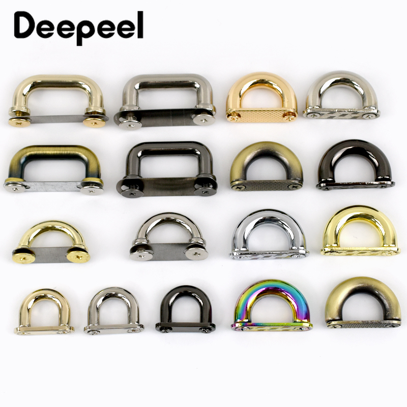 Leatherwork Hardware - Deepeel-メタルバックルアーチブリッジdリングコネクタクラスプ、バッグストラップ、ベルトハンガー、フックレザークラフト、ハードウェアアクセサリー、5個、10個