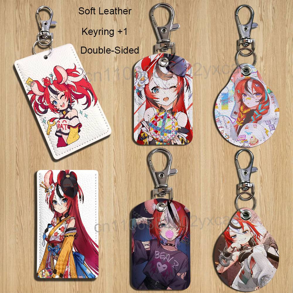 Leatherwork Keychain - かわいいハコスベールズタコダチホルダー銀行ビジネスワークカードホルダー学生カードケースバスカードキーホルダー