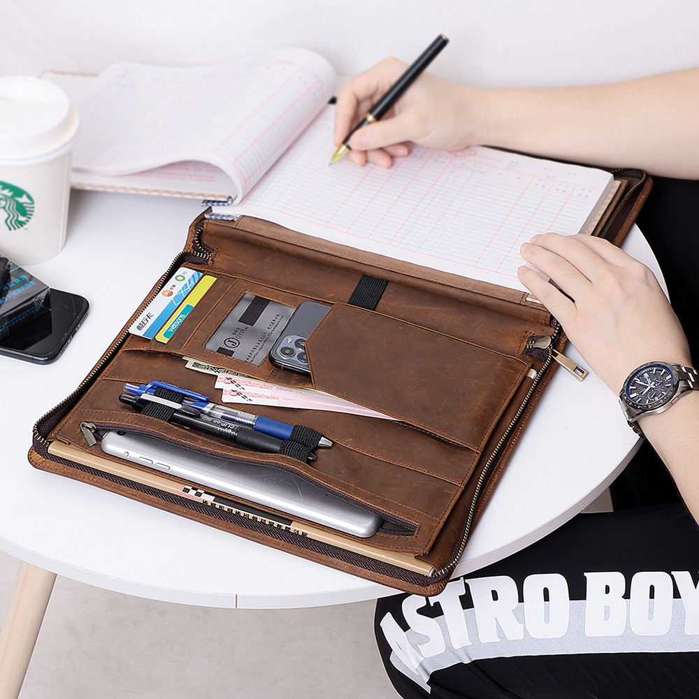 男女兼用 本革ポートフォリオオーガナイザー レジュメフォリオ - Leather Work Folio のレビューと価格