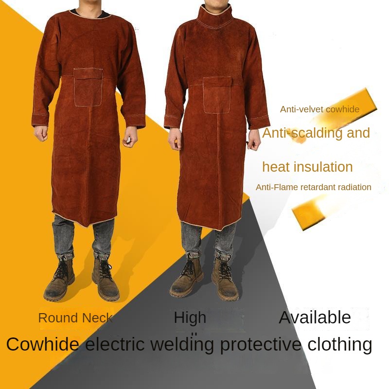 溶接機保護カバー牛革抗火傷溶接作業服難燃性保護服革エプロンコ - Leather Work Overalls のレビューと価格