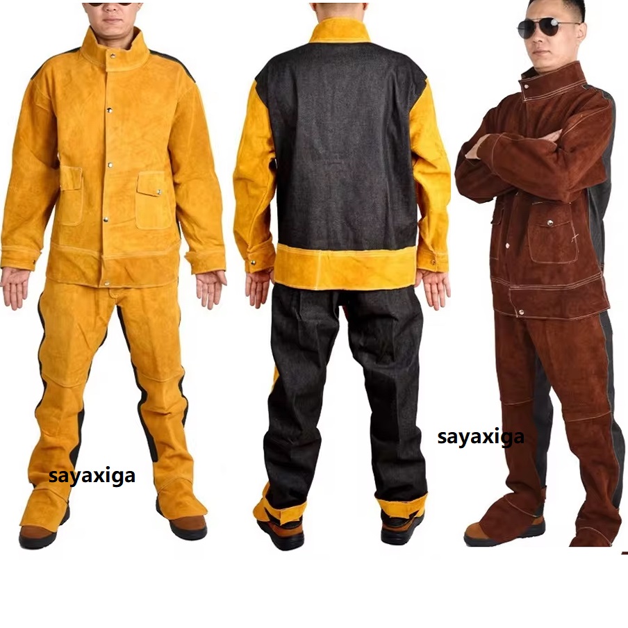 溶接工保護服用耐火・断熱機能付き高耐久レザー溶接スーツ 特殊 - Leather Work Overalls のレビューと価格