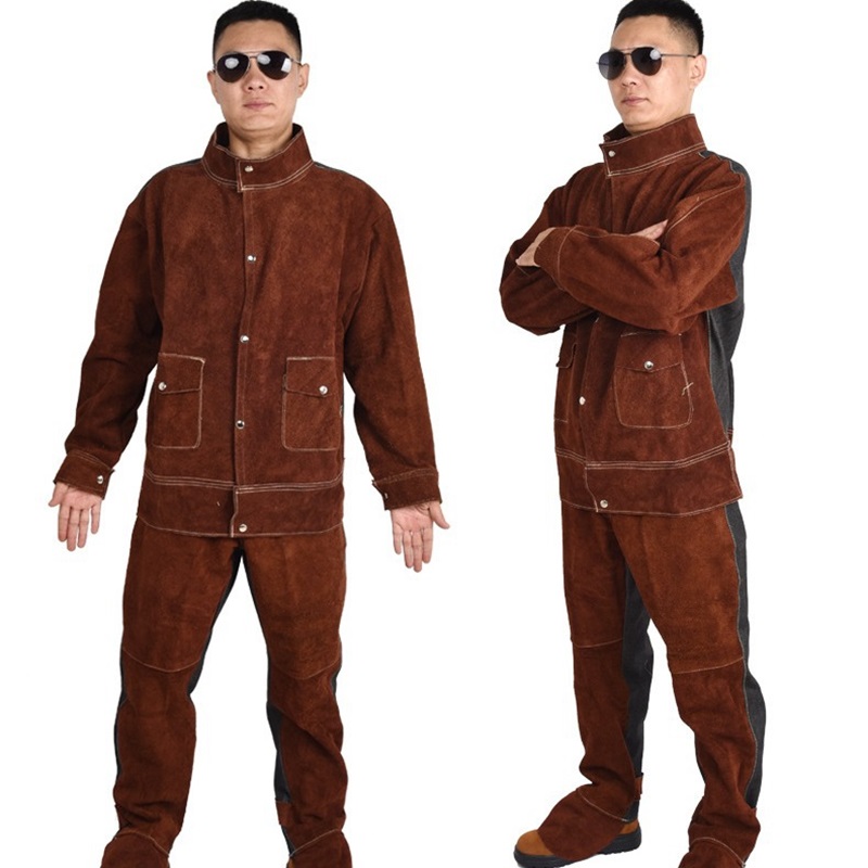 溶接工保護服用耐火・断熱機能付き高耐久レザー溶接スーツ 特殊 - Leather Work Overalls のレビューと価格
