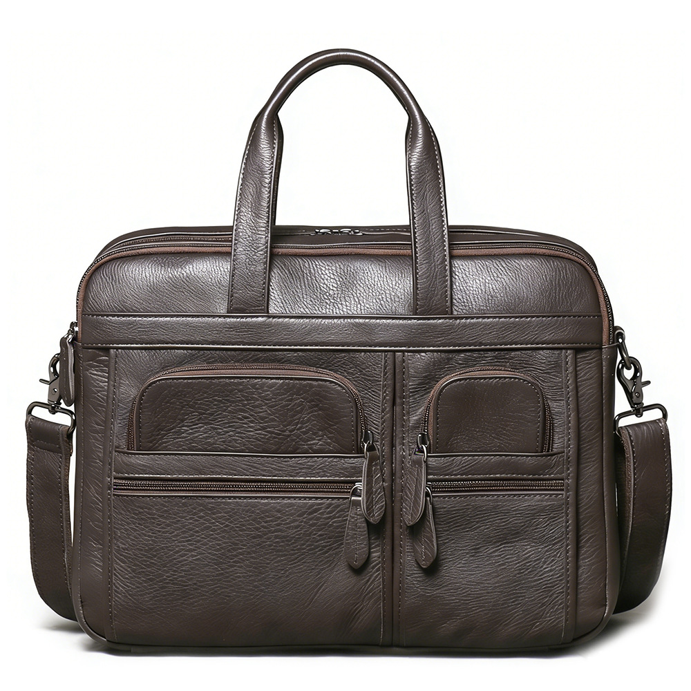 メンズ本革ブリーフケース、ビジネスハンドバッグ、ラップトップ - Leather Work Bag Laptop のレビューと価格