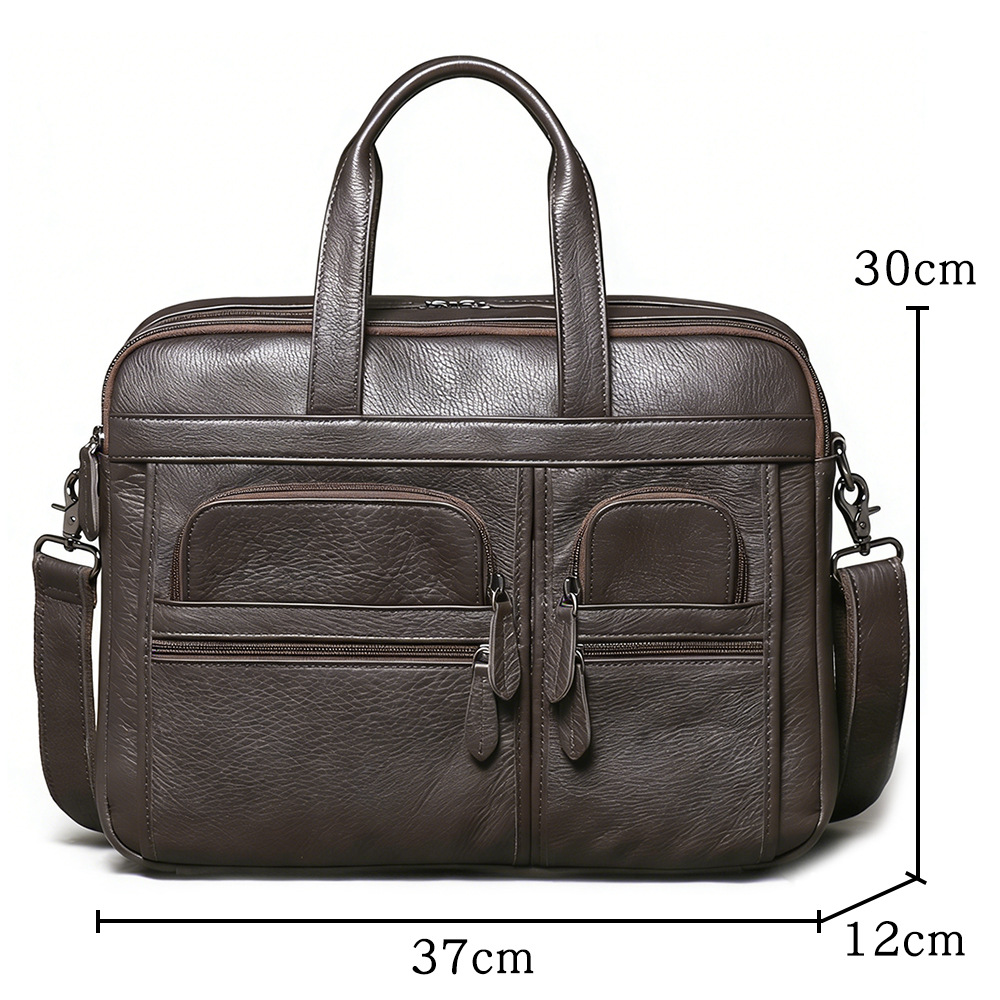 メンズ本革ブリーフケース、ビジネスハンドバッグ、ラップトップ - Leather Work Bag Laptop のレビューと価格