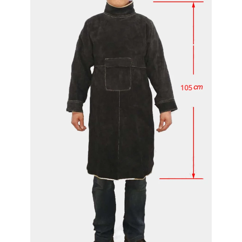 耐熱性と耐火性の高耐久スプリット牛革溶接ジャケット火傷防止エ - Leather Work Overalls のレビューと価格