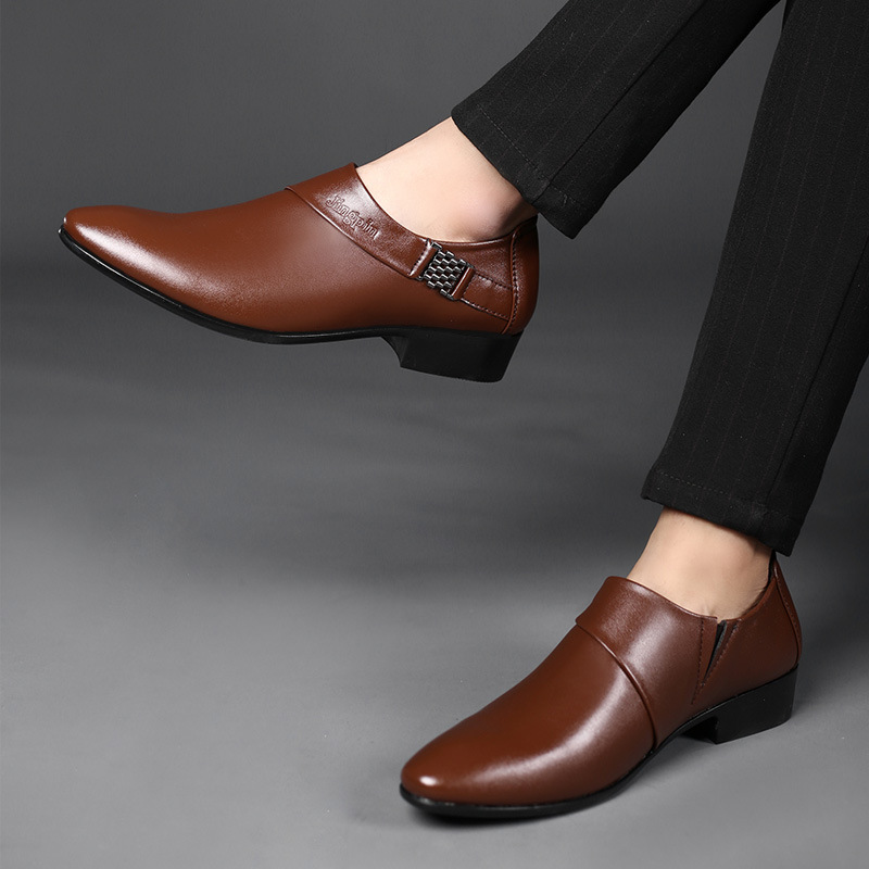 メンズフォーマルオックスフォードPUレザーシューズ,スリッポ - Leather Work Oxfords のレビューと価格