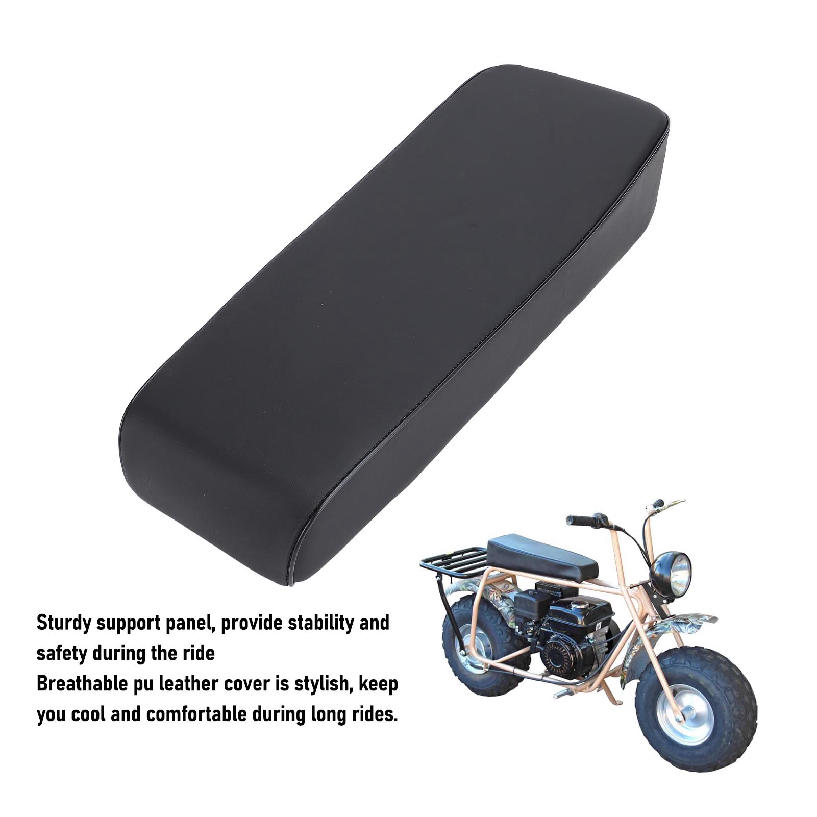 19インチミニバイクシートPUレザー衝撃吸収フォームシートパ - Leather Workbench のレビューと価格