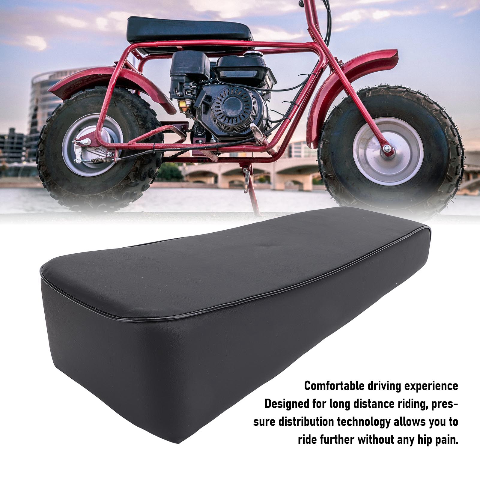 19インチミニバイクシートPUレザー衝撃吸収フォームシートパ - Leather Workbench のレビューと価格