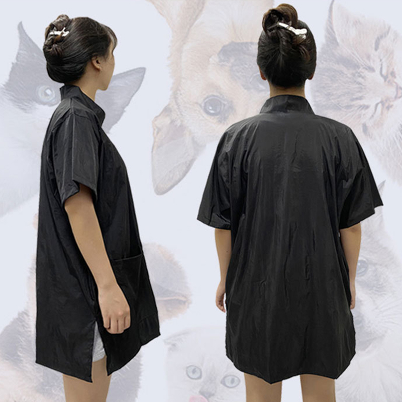 防水性と通気性のある猫犬グルーミングクリーニング作業服ペット - Leather Work Overalls のレビューと価格