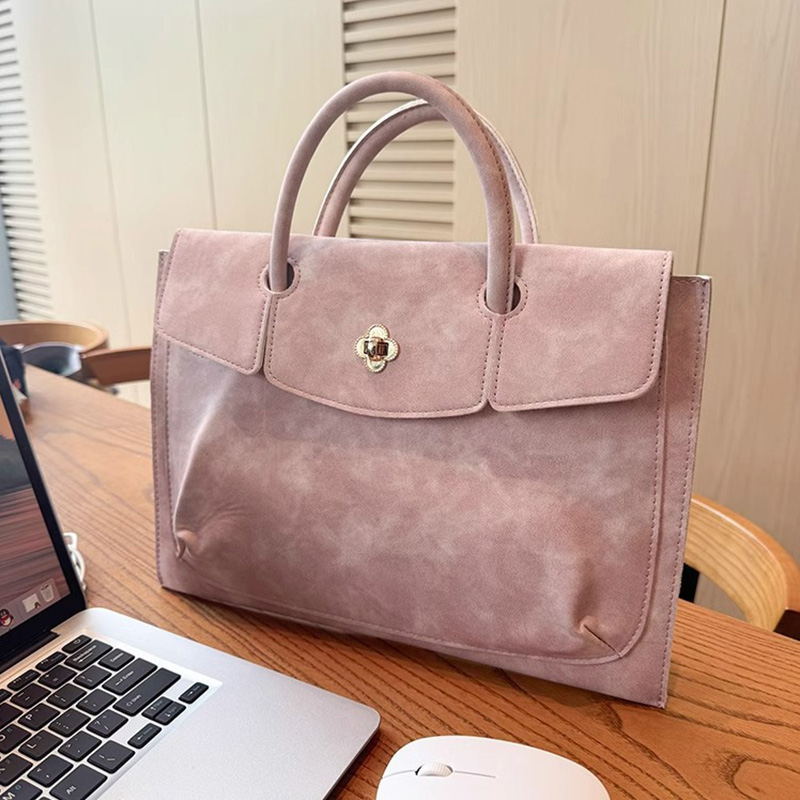 エレガントなピンクのPUレザーラップトップトートバッグ、花柄 - Leather Work Bag Laptop のレビューと価格