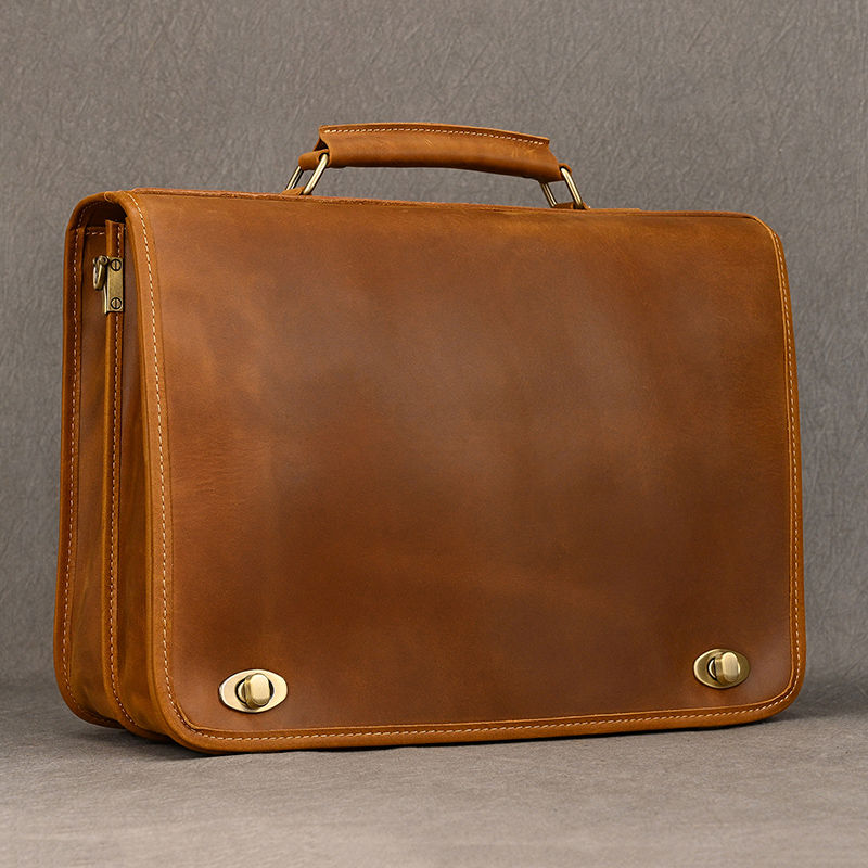 カスタマイズされた本革のラップトップバッグ,男性用のデュアル - Leather Work Bag Laptop のレビューと価格