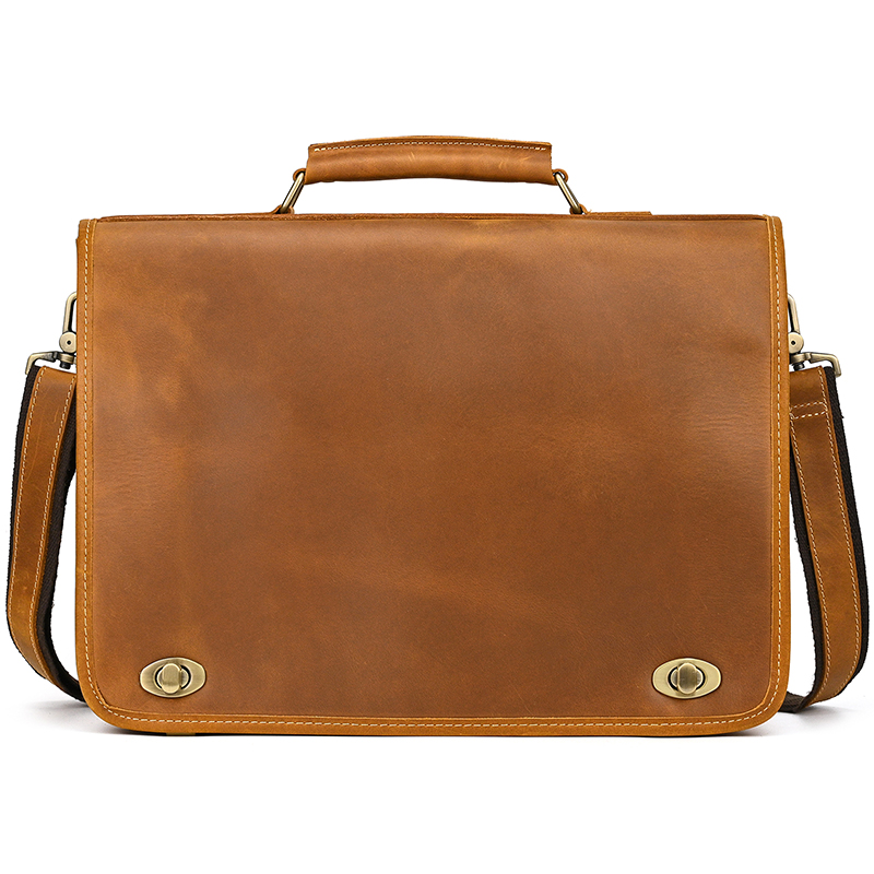 カスタマイズされた本革のラップトップバッグ,男性用のデュアル - Leather Work Bag Laptop のレビューと価格