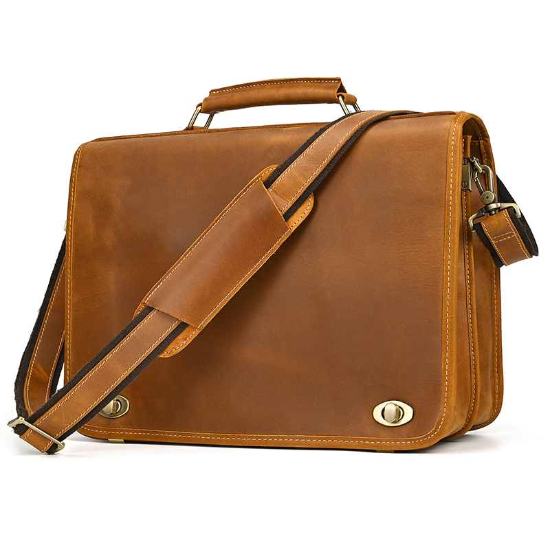 カスタマイズされた本革のラップトップバッグ,男性用のデュアル - Leather Work Bag Laptop のレビューと価格