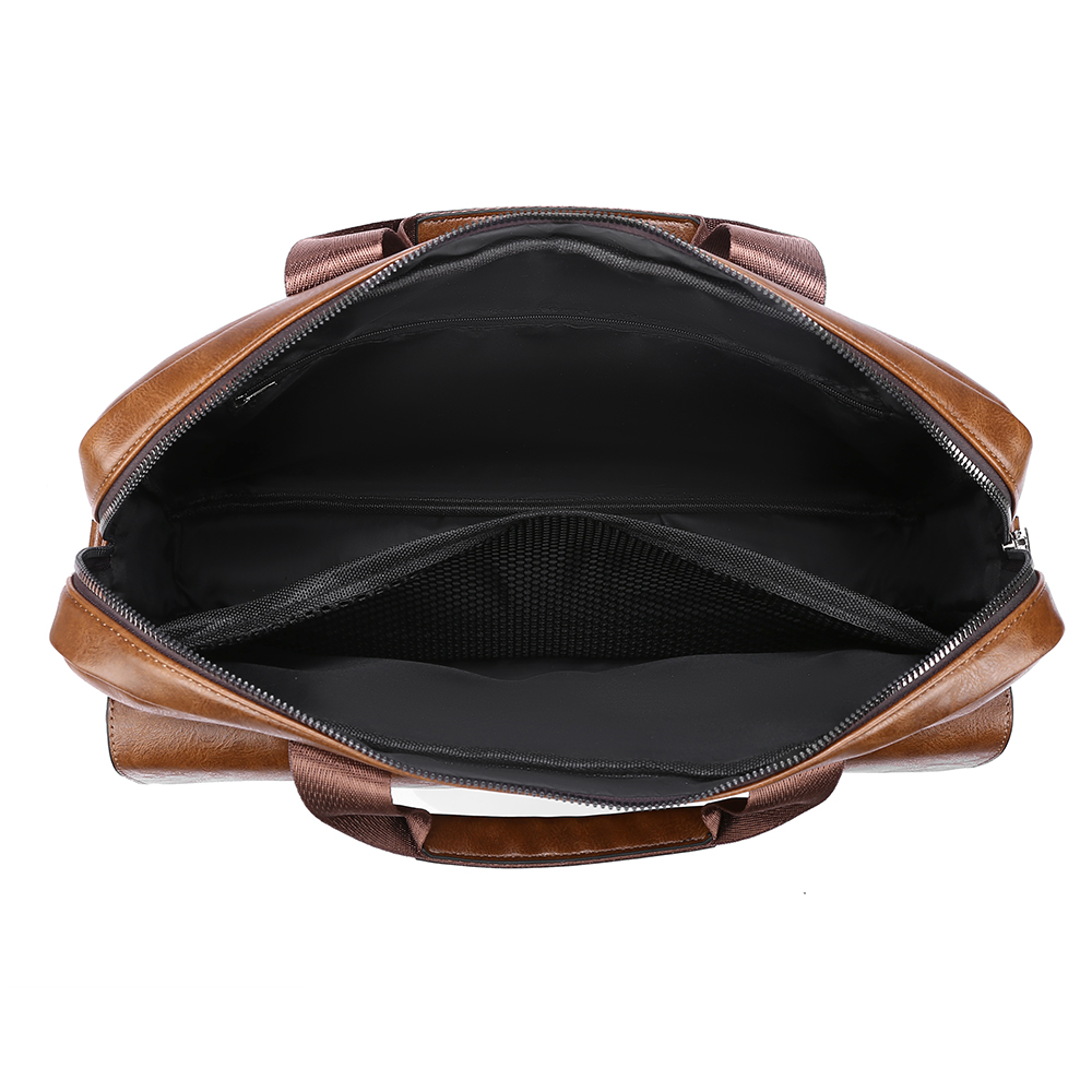 メンズビジネスブリーフケース大容量PUレザーラップトップバッ - Leather Work Bag Laptop のレビューと価格