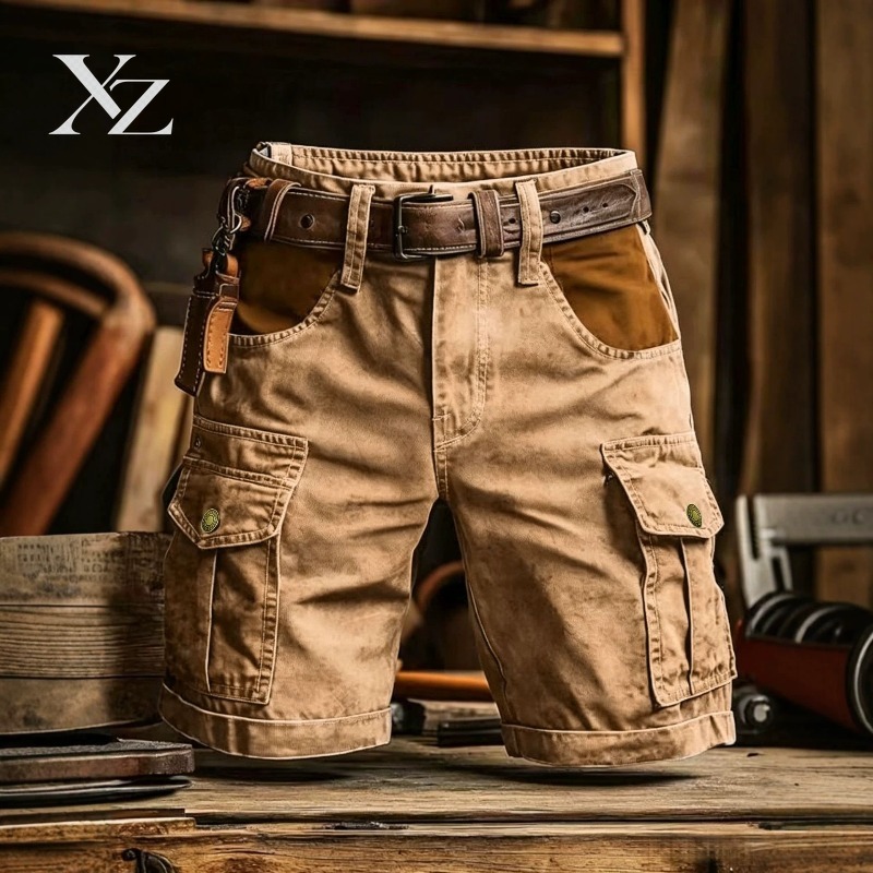 プレミアムヴィンテージウォッシュドカーゴショーツ（メンズ）– - Leather Work Overalls のレビューと価格