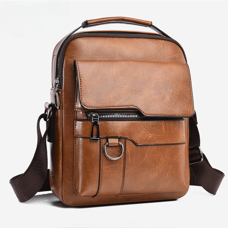 ホットファッション韓国スタイルメンズカジュアルショルダーバッ - Leather Work Bag Laptop のレビューと価格