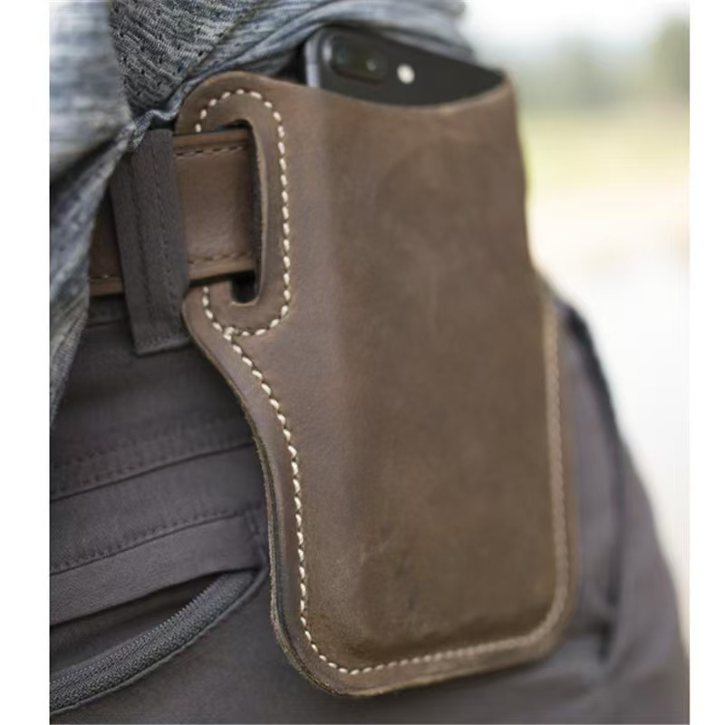 アウトドア収納レトロ馬革製携帯電話ウエストバッグ、ベルト装着 - Leather Work Bag Laptop のレビューと価格