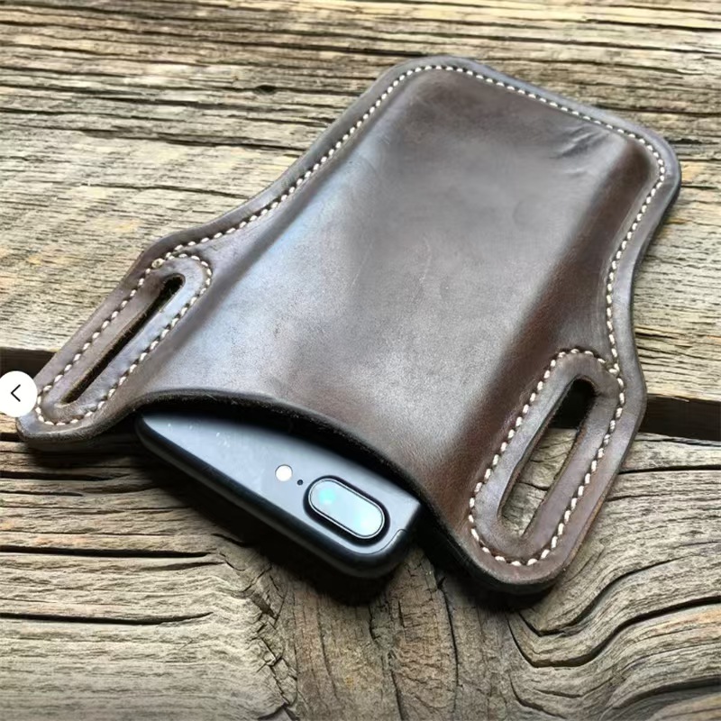 アウトドア収納レトロ馬革製携帯電話ウエストバッグ、ベルト装着 - Leather Work Bag Laptop のレビューと価格