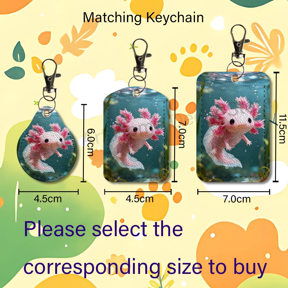かわいいピンクの A-Axolotl 漫画ホルダーキーホルダ - Leatherwork Keychain のレビューと価格