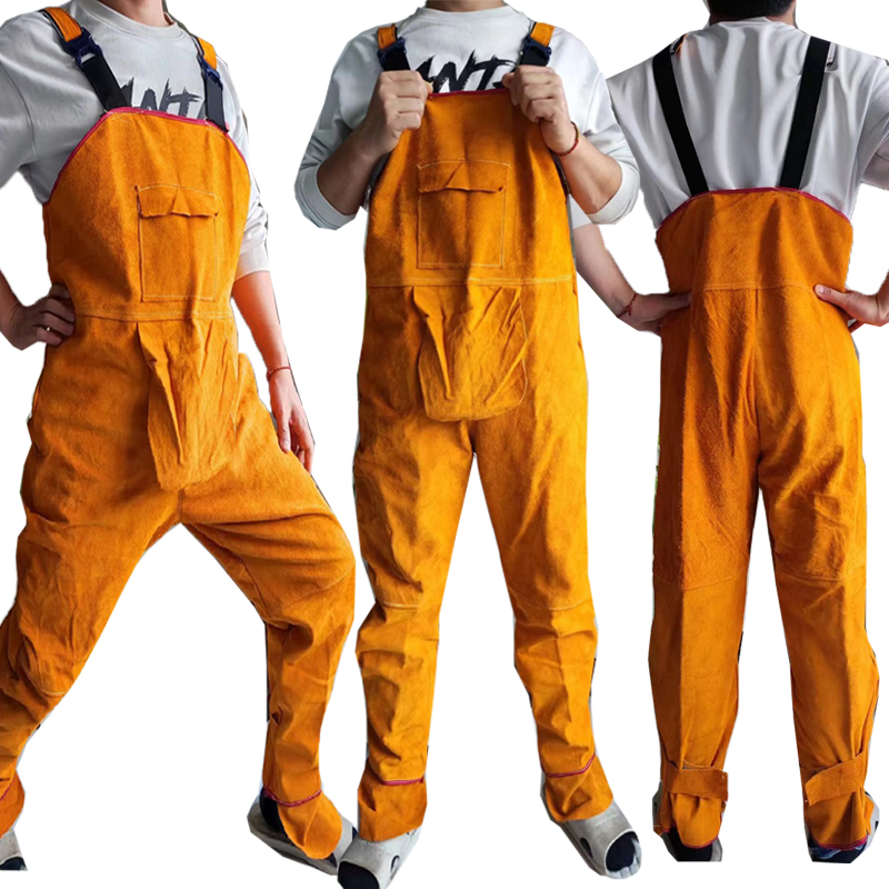 溶接服メンズ全体的な安全つなぎ服高温保護革難燃性修理マン溶接 - Leather Work Overalls のレビューと価格