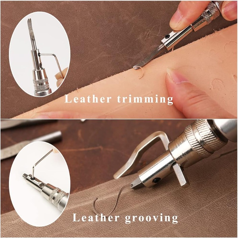 7 in 1プロ調整可能レザーステッチンググルーバー＆折り目 - Leatherwork Edge Beveler のレビューと価格