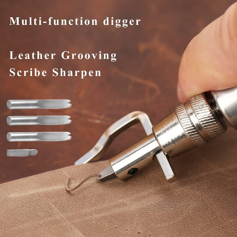 7 in 1プロ調整可能レザーステッチンググルーバー＆折り目 - Leatherwork Edge Beveler のレビューと価格