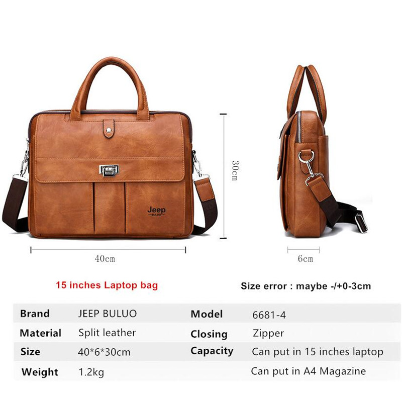 Jeep Buluo メンズ レザー ブリーフケース 14  - Leather Work Bag Laptop のレビューと価格