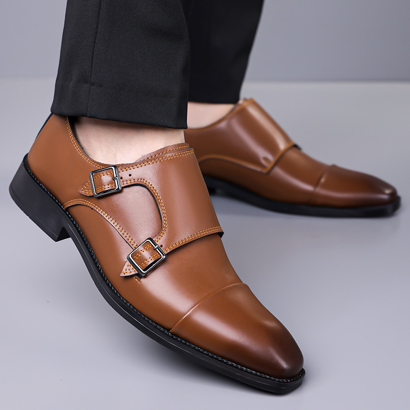 メンズフォーマルレザーオックスフォードシューズ、ビジネス用三 - Leather Work Oxfords のレビューと価格