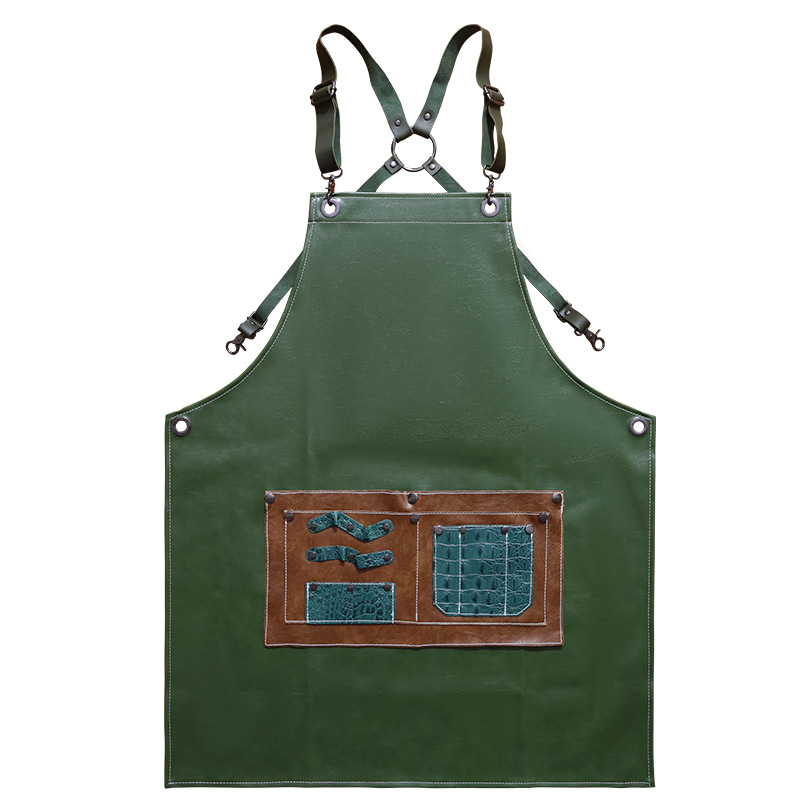 カスタムロゴ付きPUレザーエプロン,防水,防汚,木工服,自動 - Leather Work Overalls のレビューと価格