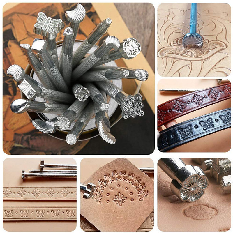 職人技DIY革工具革彫刻印刷工具20点セット印刷パンチング革 - Leatherwork Hammer のレビューと価格